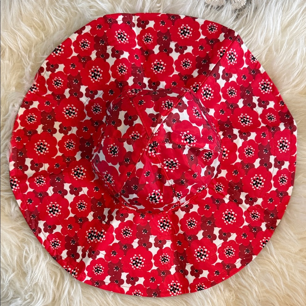Sage & Emily Red Floral Wide-Brim Sun Hat